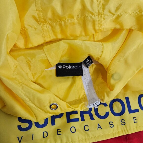 Polaroid Hooded White Jacket Pullover Supercolor Windbreaker Size M - Picture 2 of 8